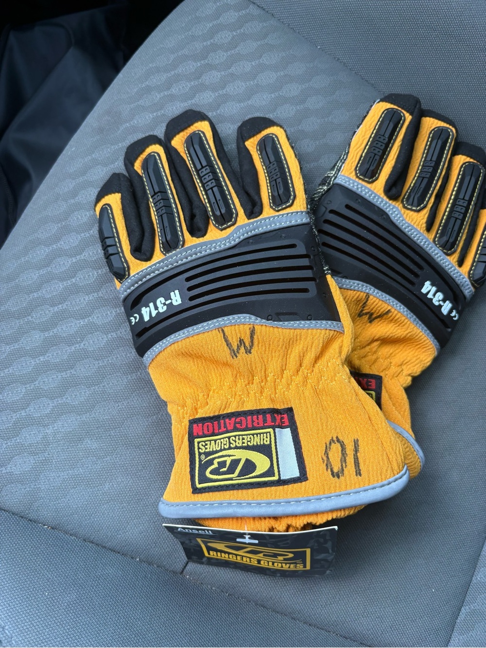 Premium Yellow Impact-Guard Work Gloves with Black Protectors